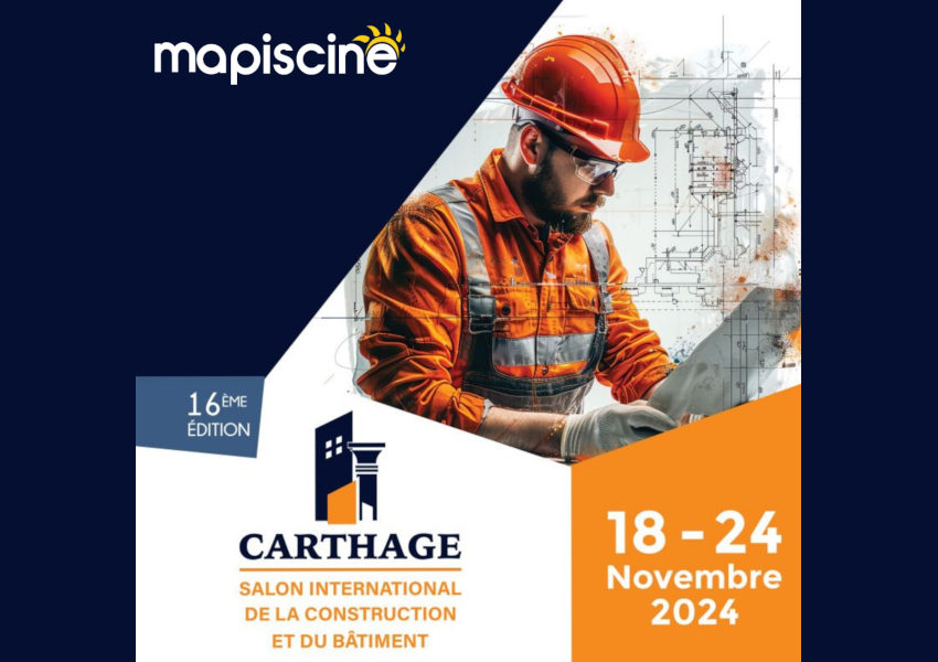 Stand MAPISCINE à la Foire Carthage 2024, avec des experts prêts à conseiller les visiteurs sur leurs projets de piscine et de bien-être, offres spéciales et surprises au rendez-vous.